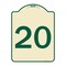 Signmission Sign with Number 20 Heavy-Gauge Aluminum Architectural Sign, 24" x 18", TG-1824-22902 A-DES-TG-1824-22902 - alternate 1